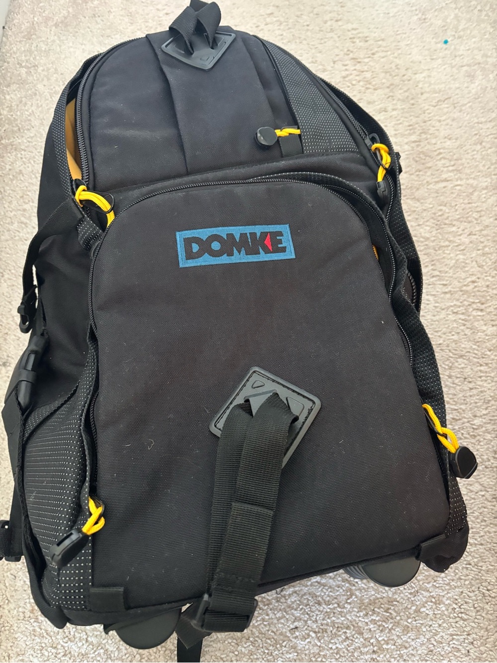 DOMKE Black Men's Backpack with Yellow Accents